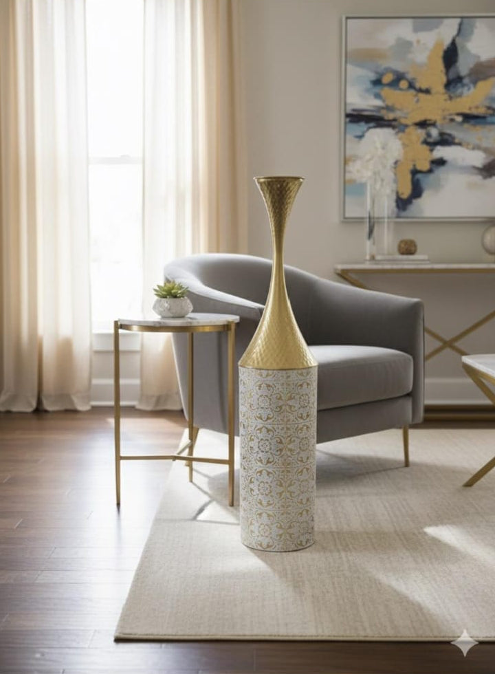 ELEGANT METAL FLOOR VASE
