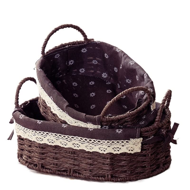 OVAL HANDWOVEN STORAGE BASKETS (SET OF 2)