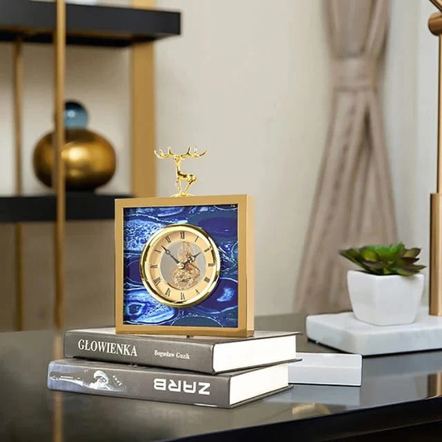 EUROPEAN DEER TABLE CLOCK