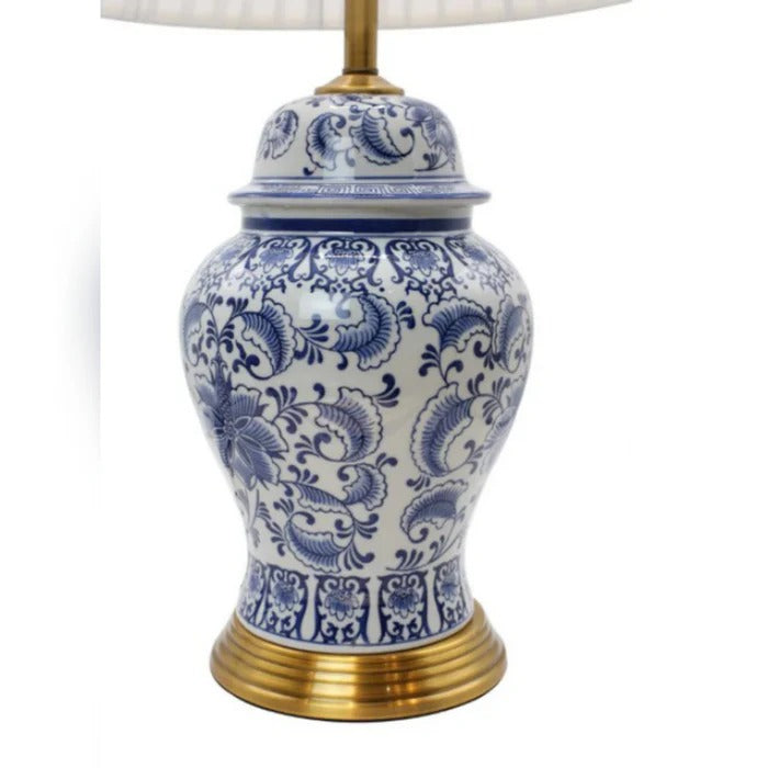 BLUE POETRY TABLE LAMP WITH SHADE