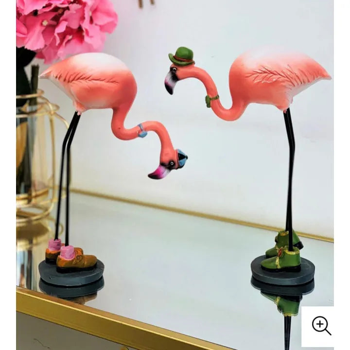PINK FLAMINGOS SCULPTURES (SET OF 2)
