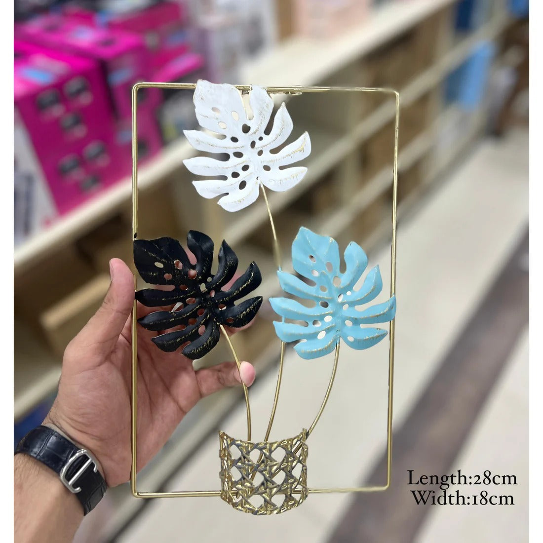 METALLIC LEAFLET WALL DECOR