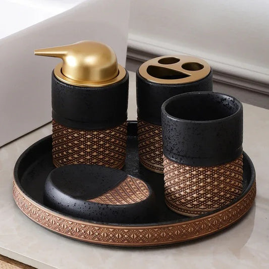 ABSTRACT BATH SET WITH TRAY