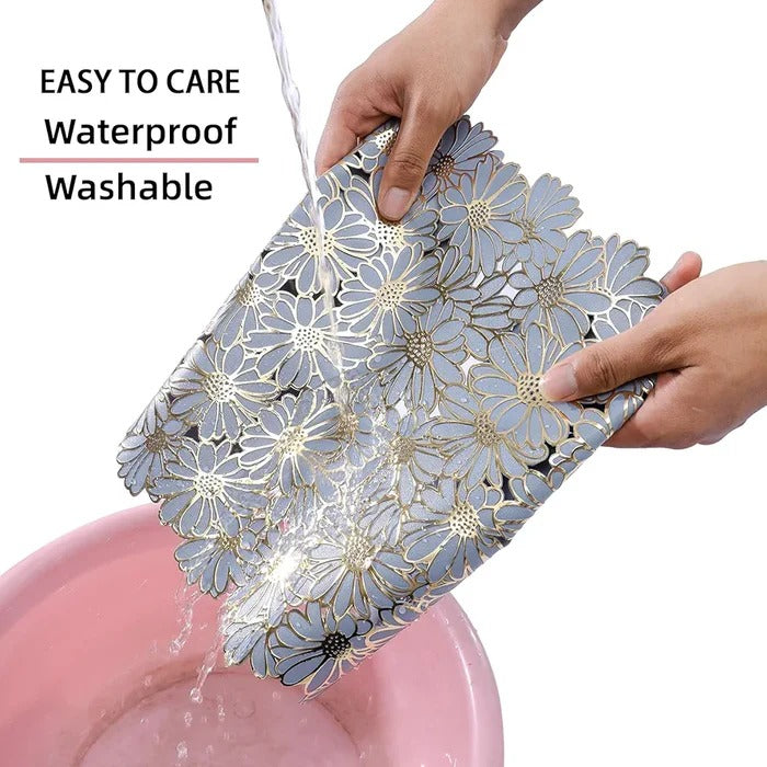 RECTANGULAR FLOWER DESIGN PLACE MATS (2 PCS)