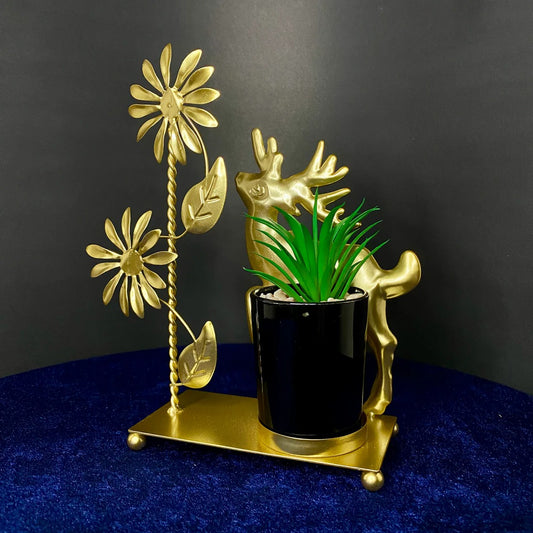 FLORET DESIGN METALLIC PLANTER IN POT