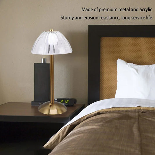 RECHARGEABLE METALLIC TABLE LAMP