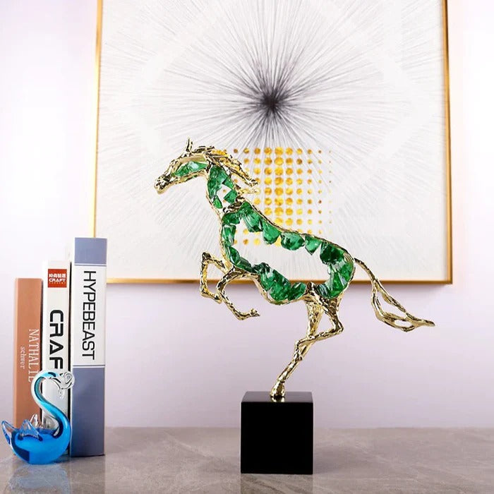 CRYSTAL HORSE ORNAMENT WITH BASE