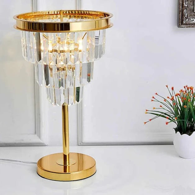 CIRCULAR CRYSTAL TABLE LAMP