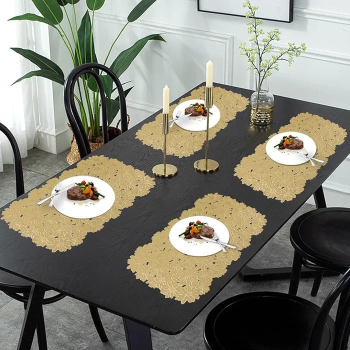RECTANGULAR FLOWER DESIGN PLACEMATS (2 PCS)