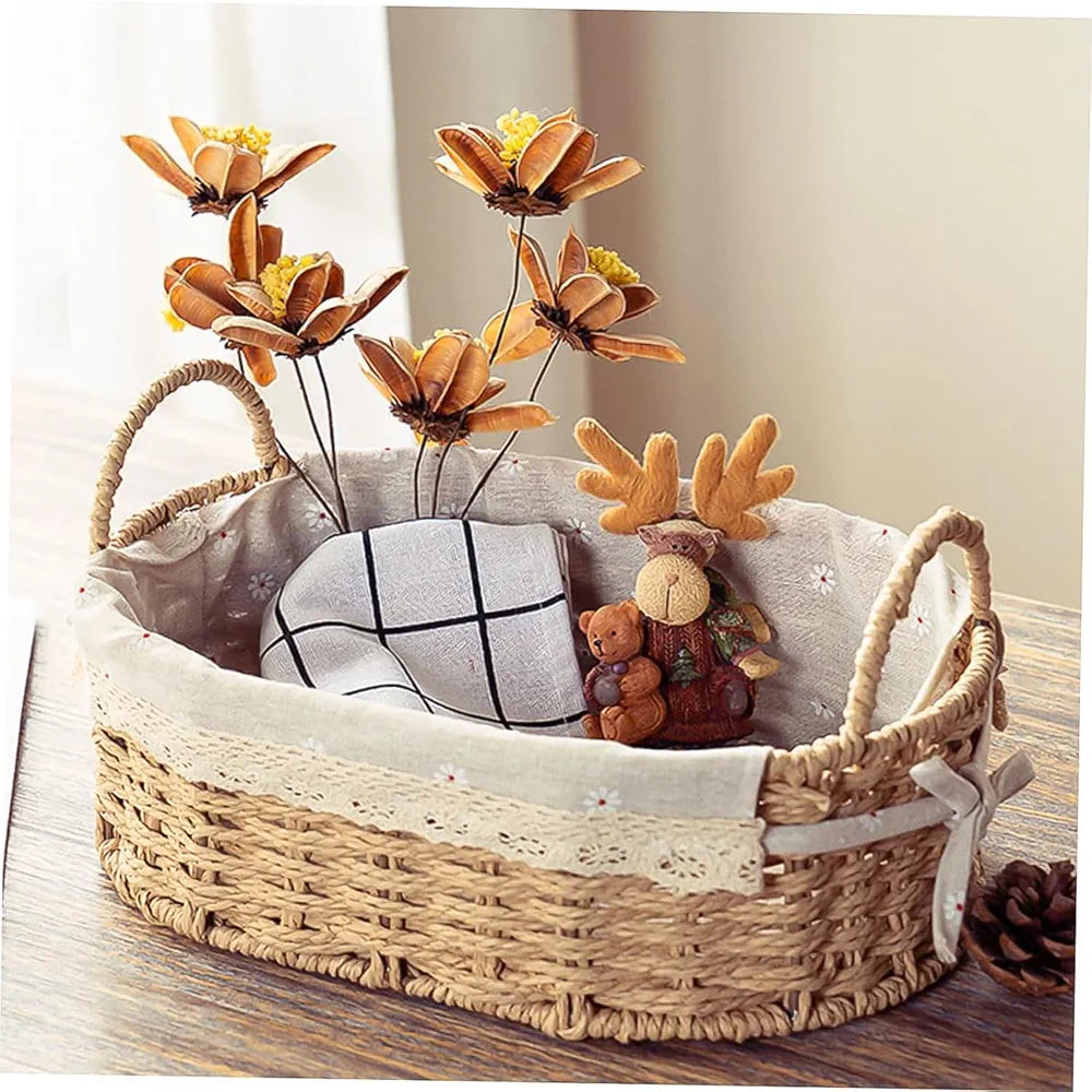OVAL HANDWOVEN STORAGE BASKETS (SET OF 2)