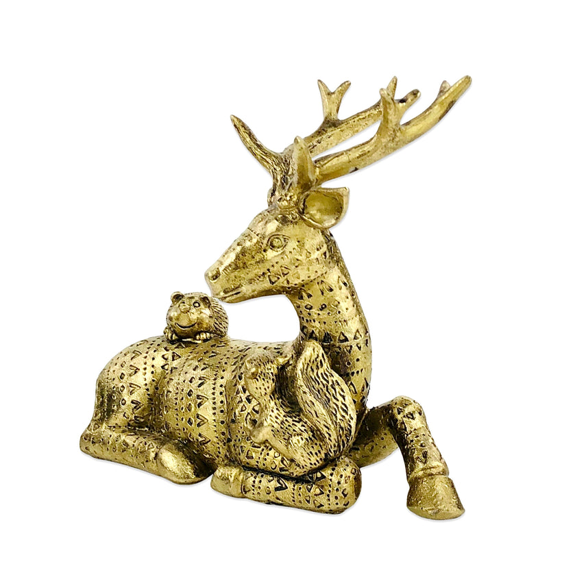 DEER WITH HEDGEHOG AND SQUIRREL ORNAMENT