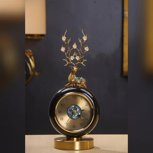 LUXURY BLACK & GOLDEN TABLE CLOCK