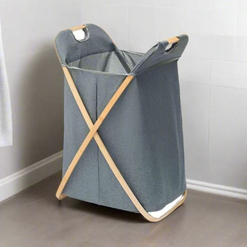 LAUNDRY HAMPER BAMBOO WITH HANDLES FOLDING BASKET