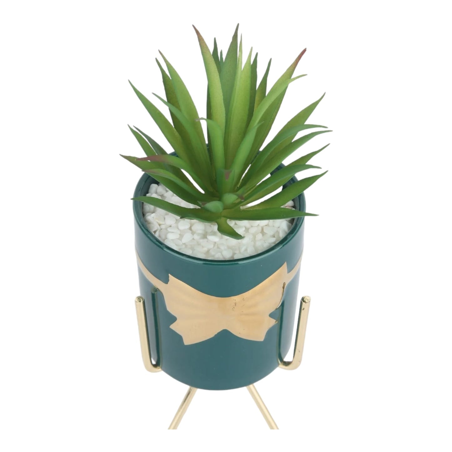 PLANTER WITH BOW DESIGN POT