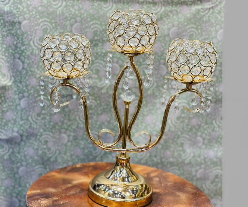 GOLDEN CANDLE HOLDER STAND