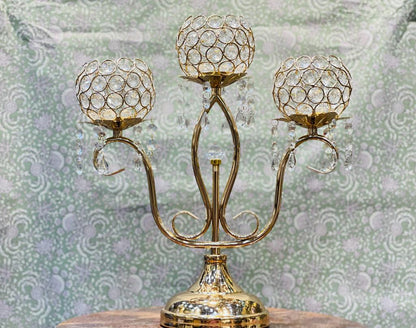 GOLDEN CANDLE HOLDER STAND