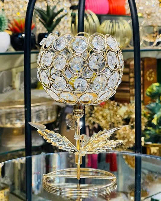 GOLDEN CRYSTAL CANDLE HOLDER