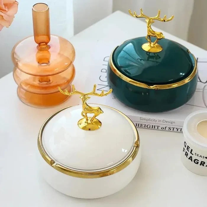 Fashion Ceramic Ashtray with Lid