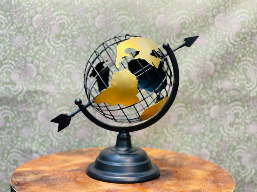 METALLIC GLOBE WORLD MAP