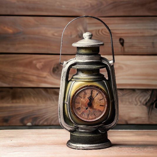 DECORATIVE VINTAGE LANTERN WITH CLOCK