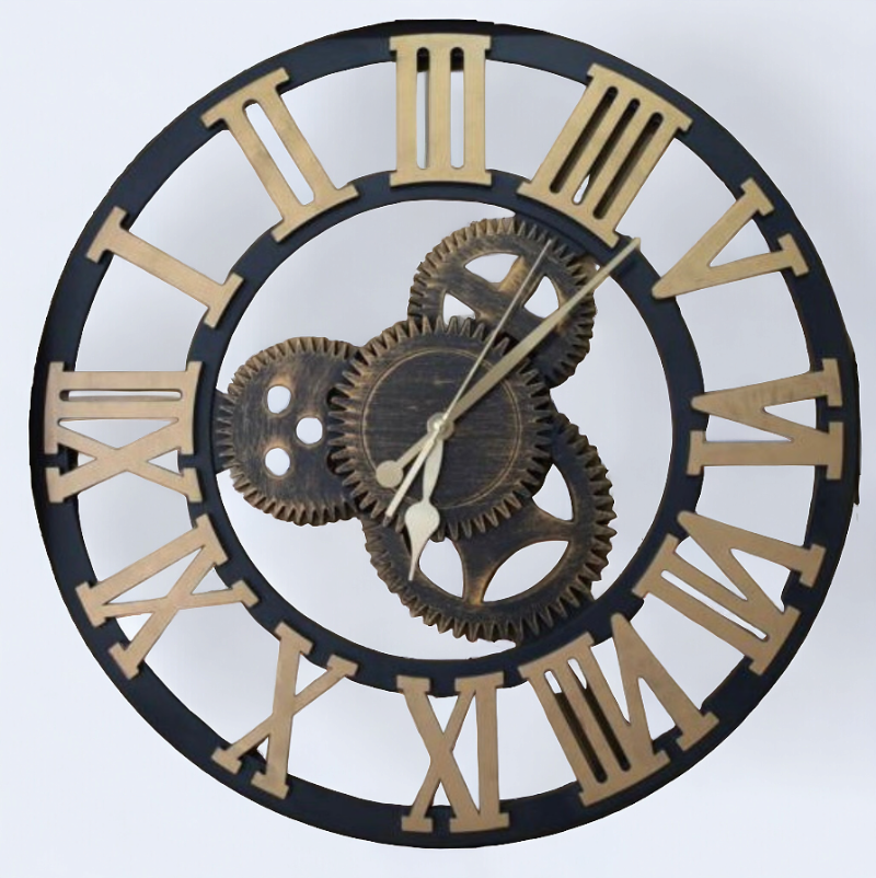 MOVING GEARS WALL CLOCK