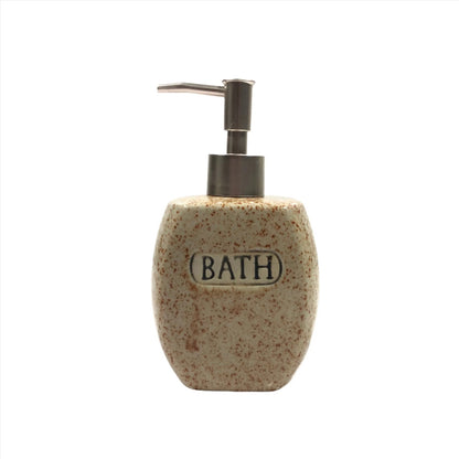 BROWN DOTED CERAMIC BATH SET