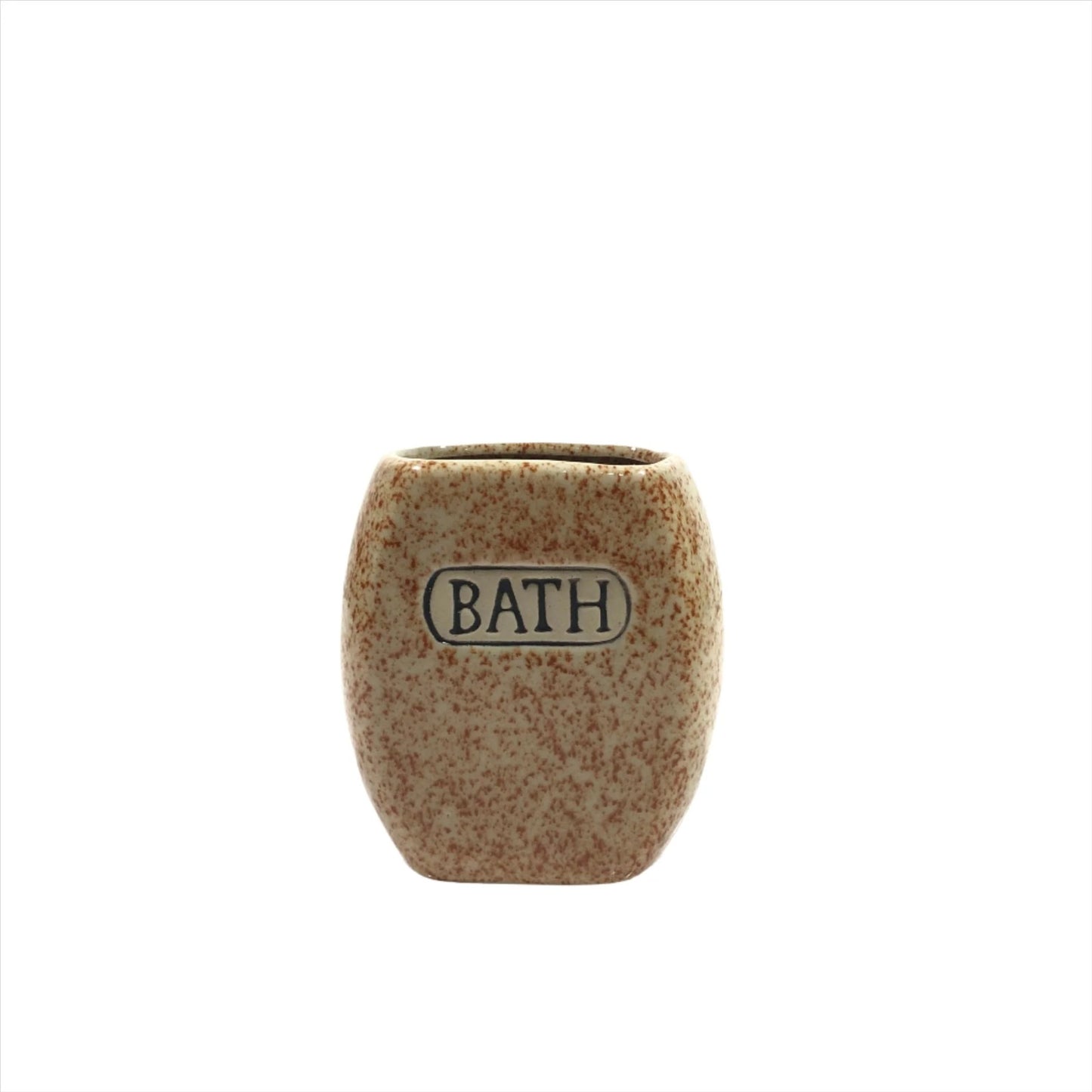 BROWN DOTED CERAMIC BATH SET