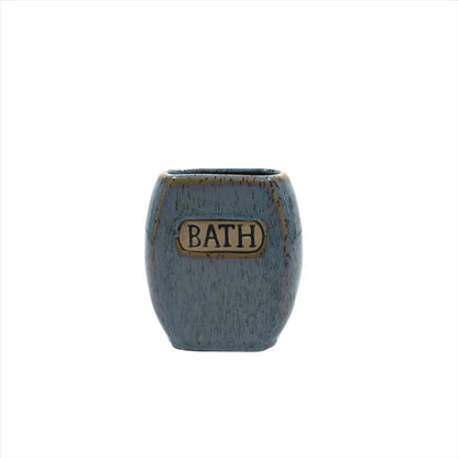 BLUE DOTED CERAMIC BATH SET