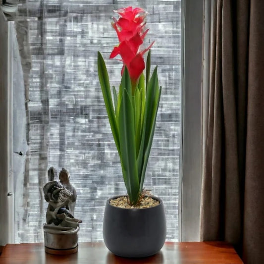 Artificial Bromeliad Plant With Ceramic Pot