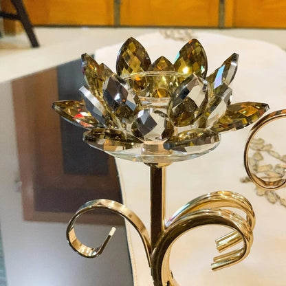 Crystal Lotus Candle Stand