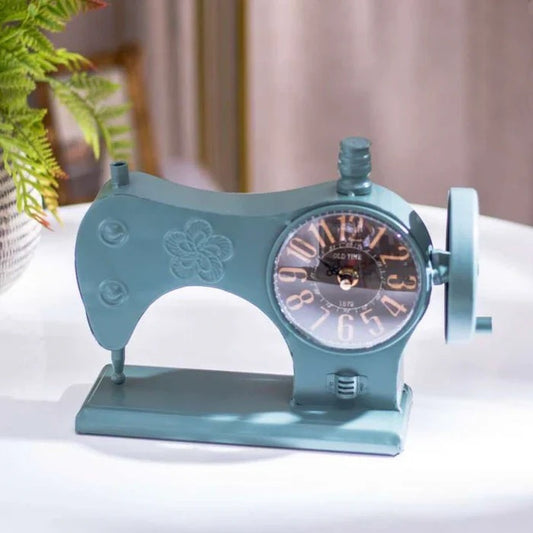 METAL SEWING MACHINE TABLE CLOCK