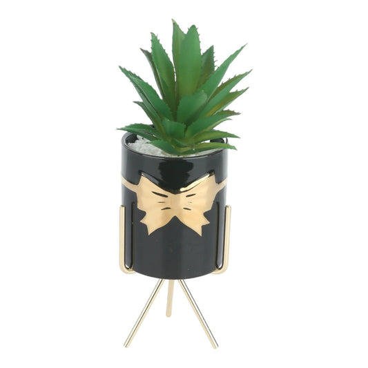 PLANTER WITH BOW DESIGN POT