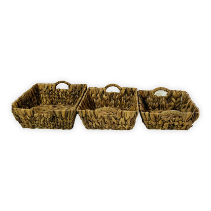 SQUARE THIN HANDLE BASKET (SET OF 3)