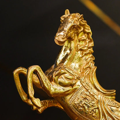 LARGE GOLDEN HORSE SCULPTURE