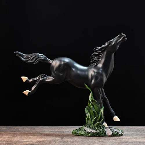 BLACK HORSE STATUE