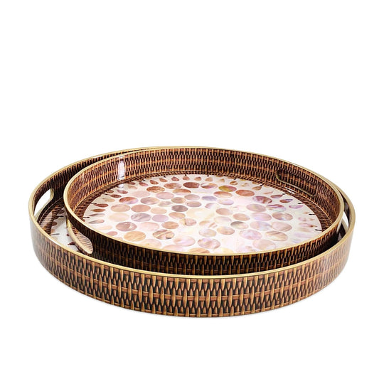 Braided Design Round Trays (Set of 2)