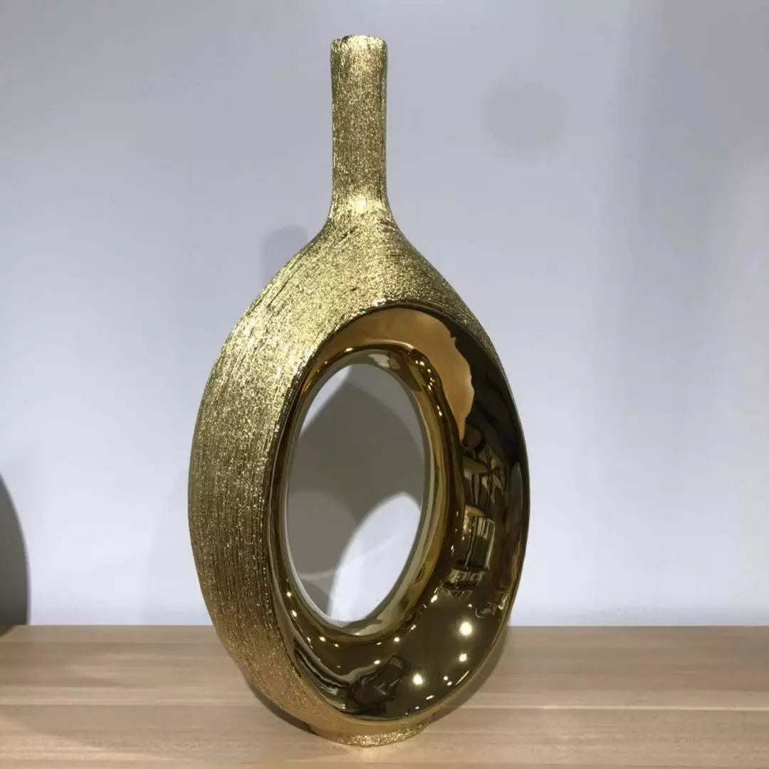 GOLDEN CERAMIC VASE