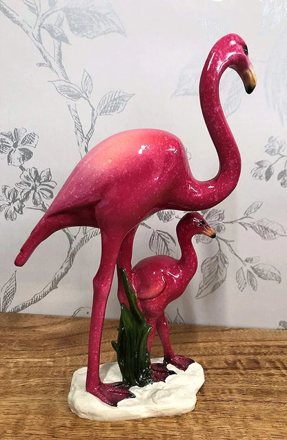 FLAMINGO MOTHER & BABY SCULPTURE