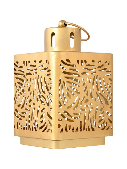 LEAF TEXTURED METALLIC CANDLE HOLDER
