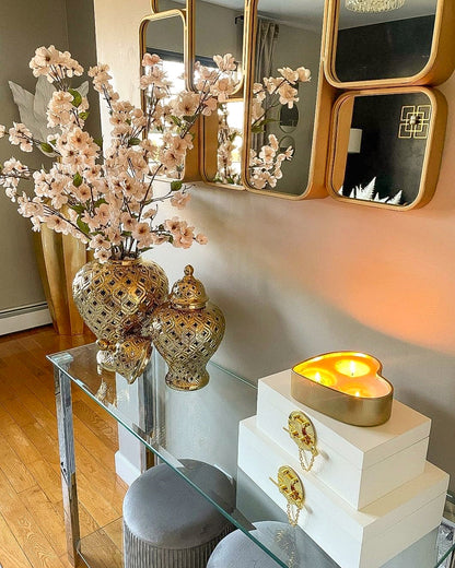 GOLDEN GINGER JARS (SET OF 3)
