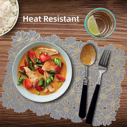 RECTANGULAR FLOWER DESIGN PLACE MATS (2 PCS)