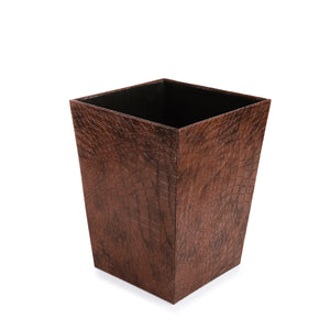 LEATHER COATED BASKET WITH TISSUE BOX