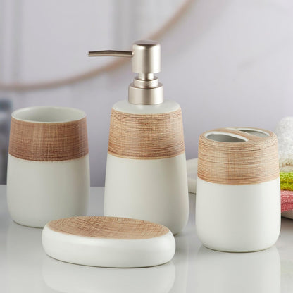 HALF WHITE CERAMIC BATH SET