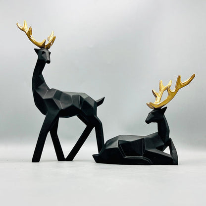 BLACK DEER SCULPTURE (PAIR)