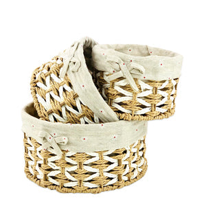 Perlman Jute & Linen Towel Basket (Set of 3)