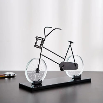 DECORATIVE BLACK CRYSTAL BICYCLE SHOWPIECE