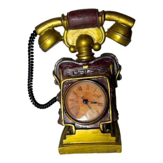 DECORATIVE VINTAGE TELEPHONE WITH CLOCK