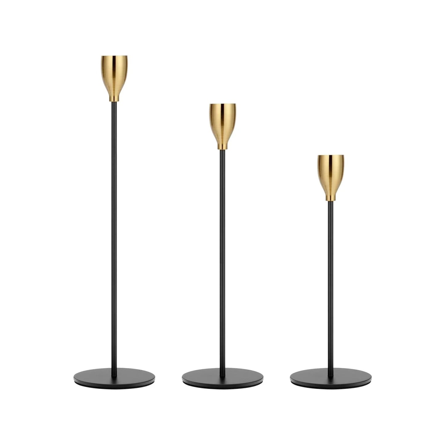 METALLIC CANDLE HOLDERS (3 PCS)