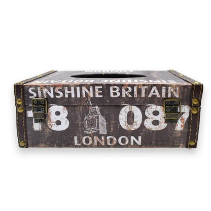 BROWN PRINTED TISSUE BOX HOLDER