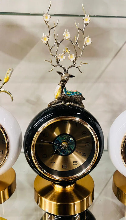 LUXURY BLACK & GOLDEN TABLE CLOCK